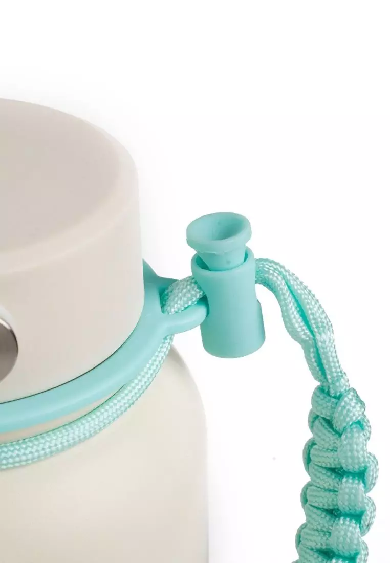 Crossing Paracord Bottle Carrier Strap with Carabiner - Aqua