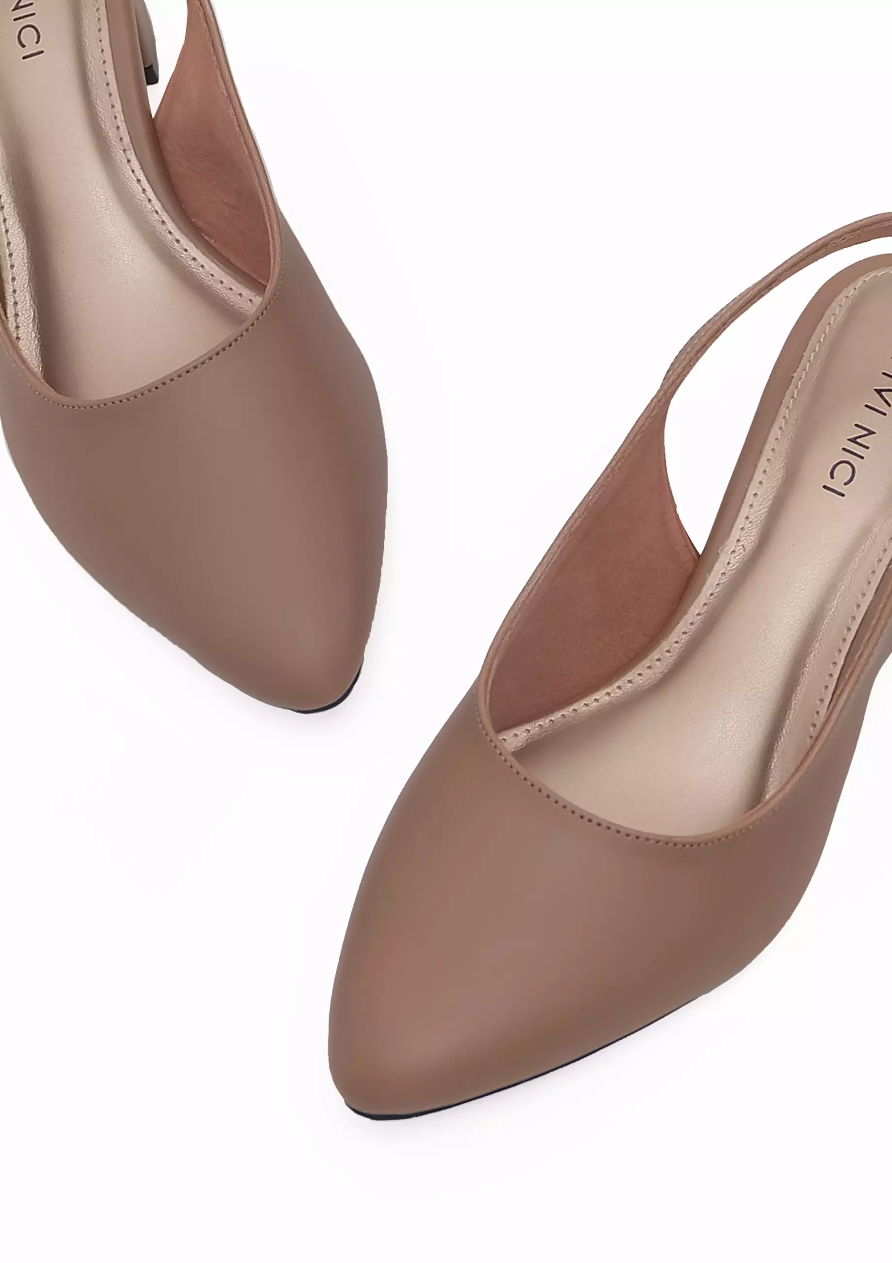 VIVI NICI - Selena Sepatu Sandal Mules Hak 5 cm Milk Coffee