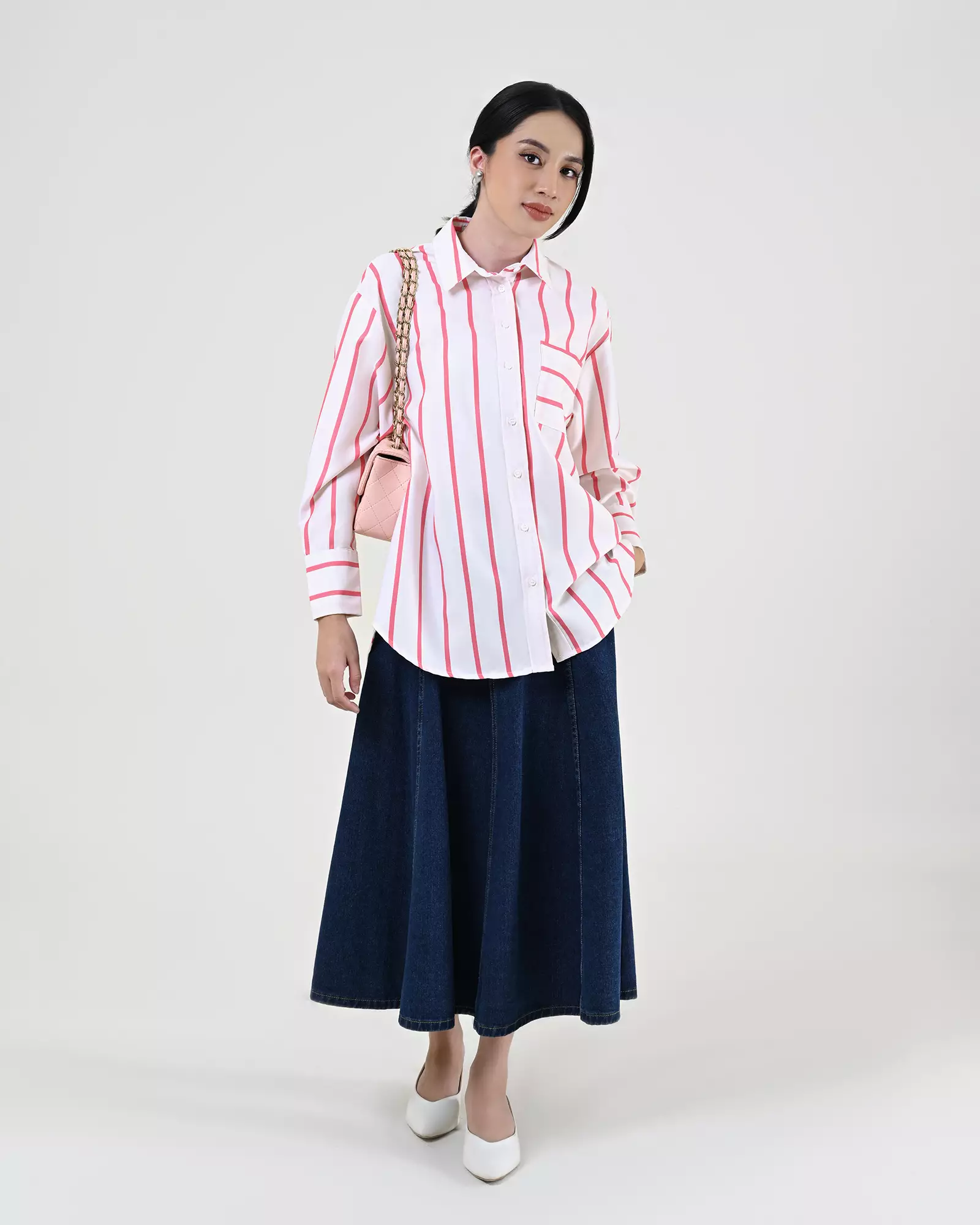 Geulis.id PIPER SHIRT - Stripesfuchsia