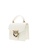 Pinko white Pinko mini two-color twisted ring bird logo chain with adjustable leather shoulder strap portable square bag 8FD93AC642CBDEGS_2