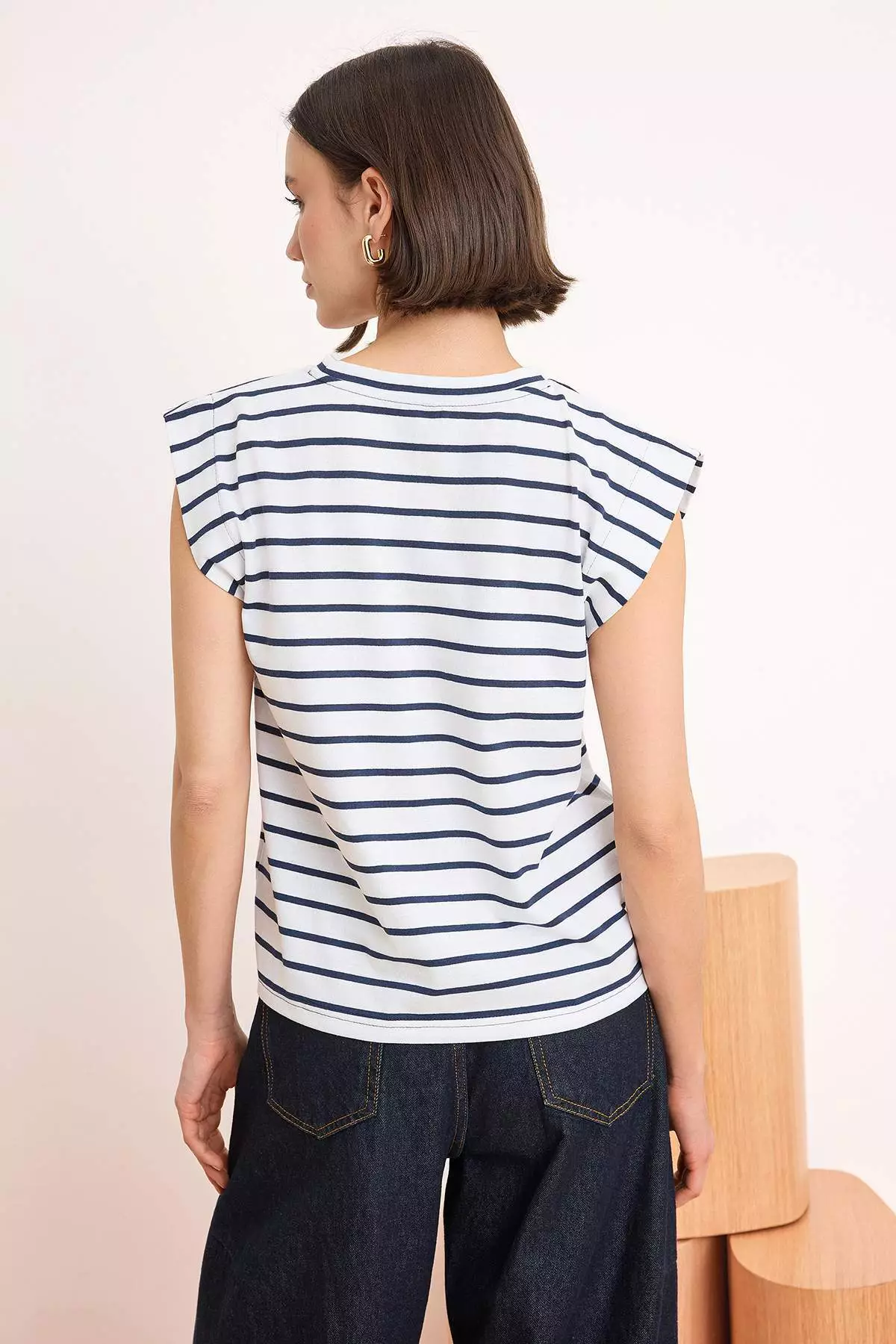 Dark Navy Blue Knitted T-Shirt Twoss2Ts21