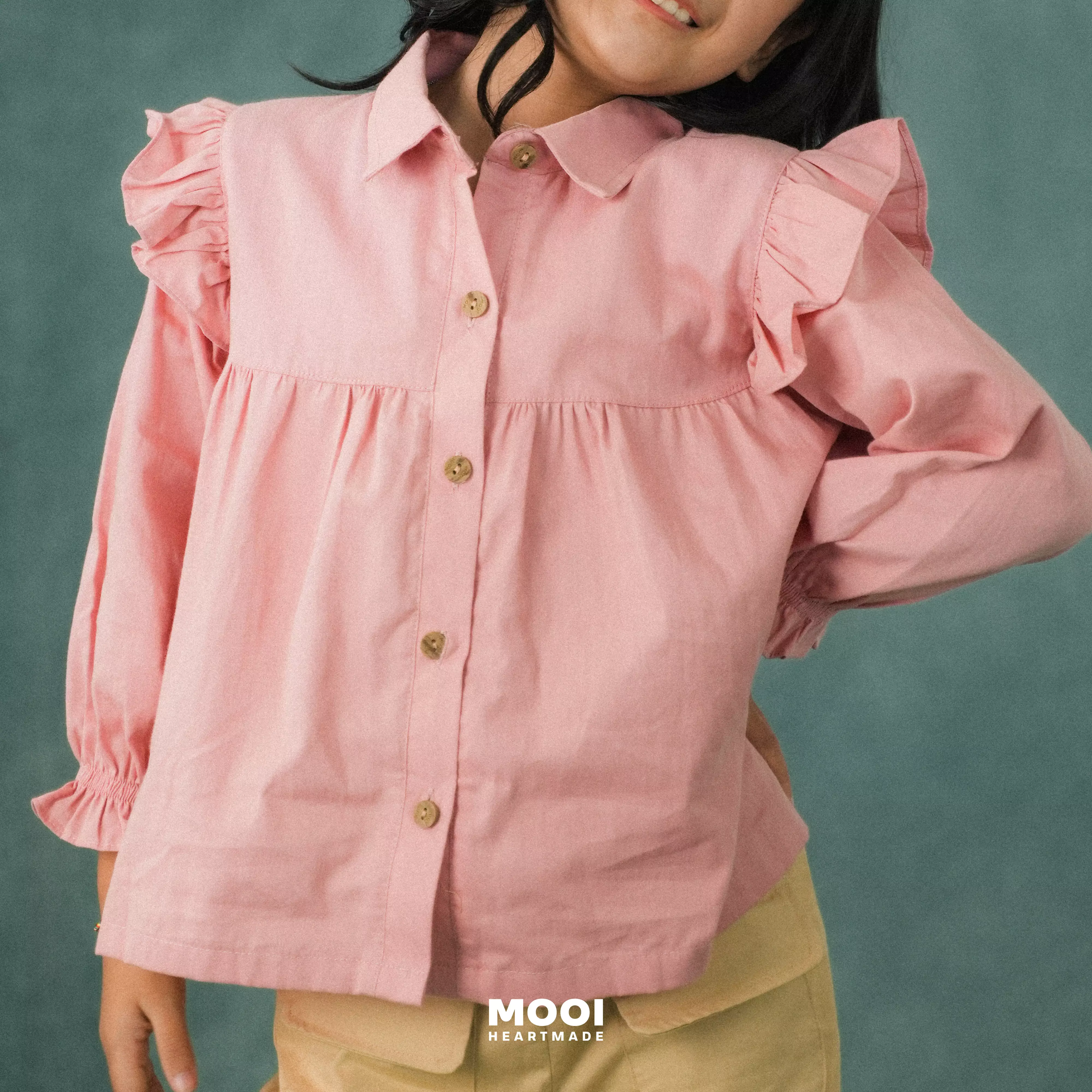 Mooi Atasan Anak Perempuan Amelia Top - Ivory