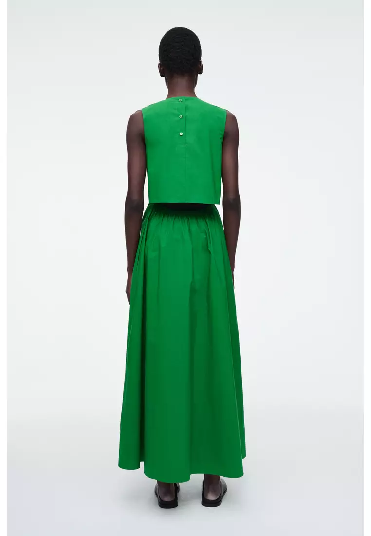 OPEN-BACK COTTON MAXI DRESS