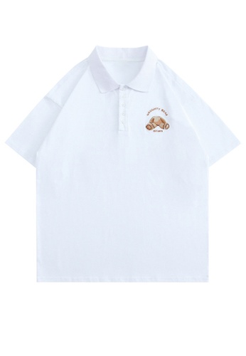 Twenty Eight Shoes white Bear Cub Embroidered Polo Shirt HH1212 A9F1AAA4F27BAFGS_1