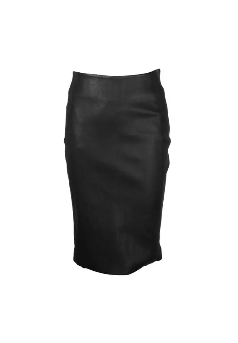 Real leather pencil on sale skirt