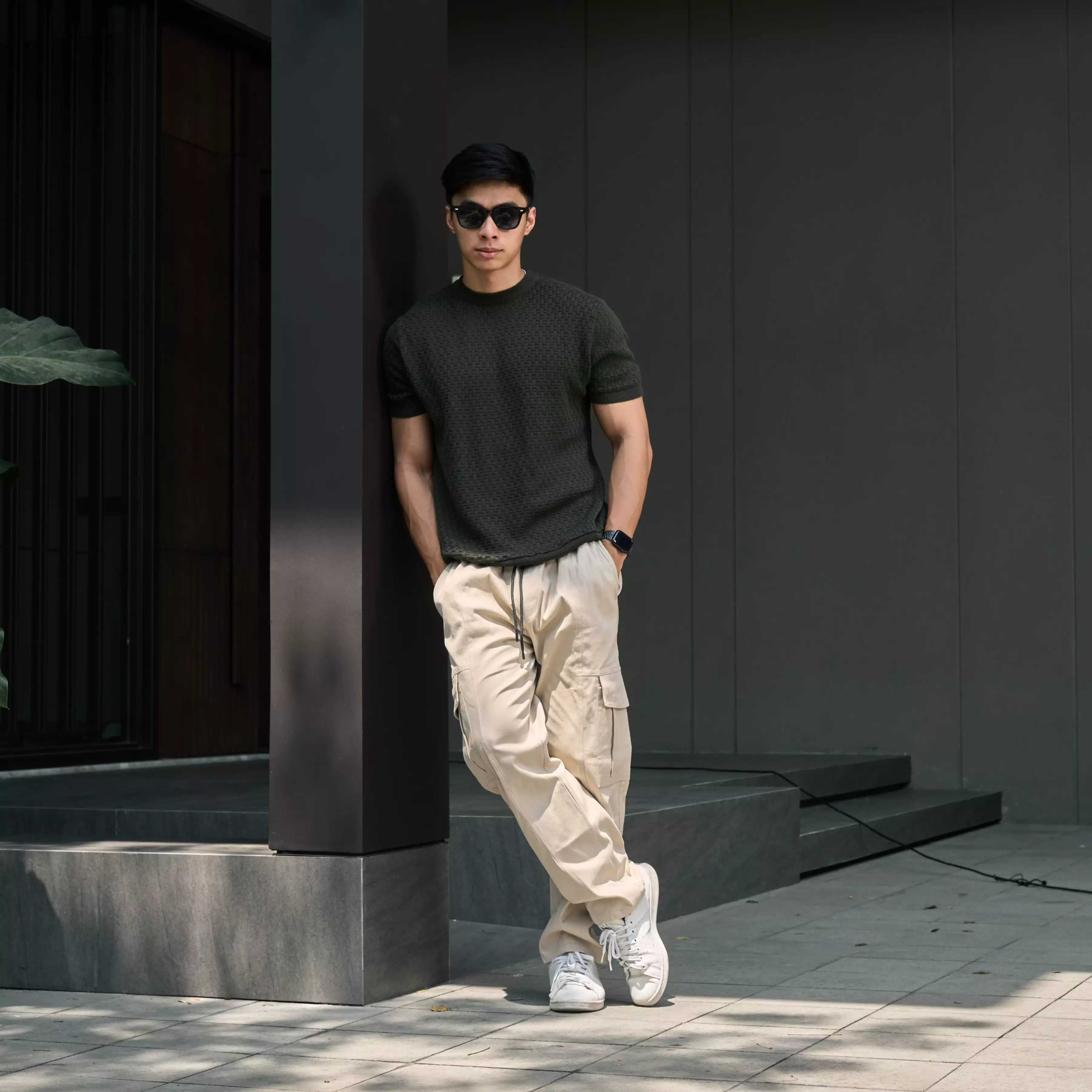 Kale Miller Army / Sweater Rajut Pria Lengan Pendek / Knitwear