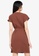 ZALORA BASICS brown Drop Shoulder Button Down Dress With Tie AD7D4AA14B084FGS_2