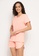 Clovia pink Clovia Leo Print Top & Shorts Set in Salmon Pink - 100% Cotton 206D5AAA315507GS_2