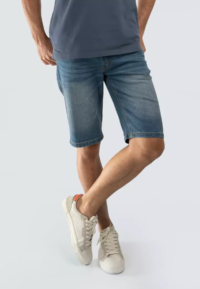 Men's polo denim shorts sales