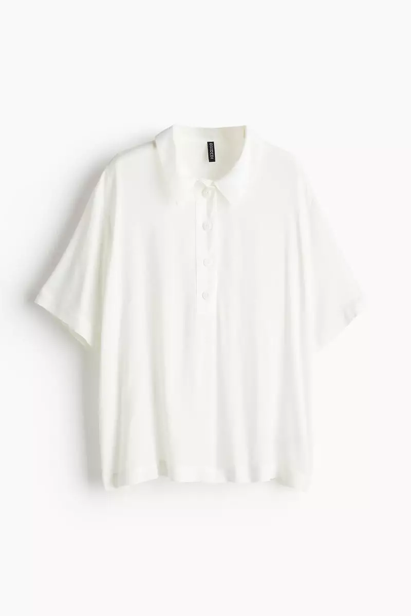 H&M Sheer crêpe polo shirt