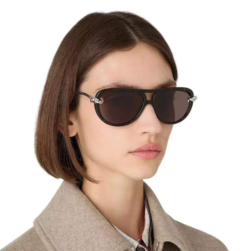 Knot Aviator Sunglasses in Havana/Grey