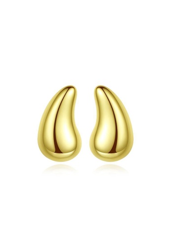 Rouse gold S925 Shiny Geometric Stud Earrings F6F1DAC8563517GS_1