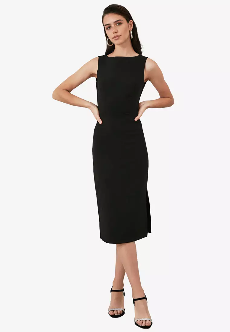 Buy Trendyol Back Decolletage Black Dress 2024 Online Zalora Philippines 