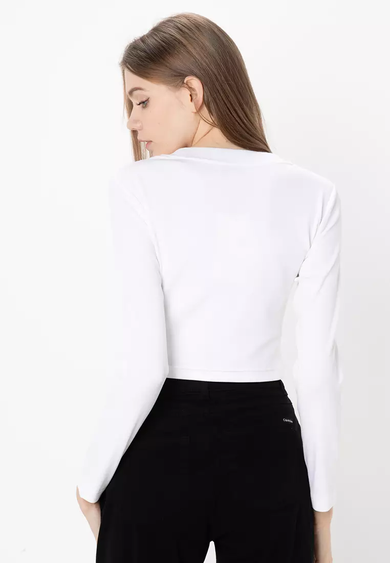 Institute Logo Long Sleeves Baby Tee - Calvin Klein Jeans