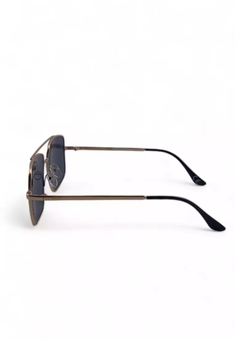 Women's Aviator Frame Black Metal UV Protection Sunglasses SUNSC2510902