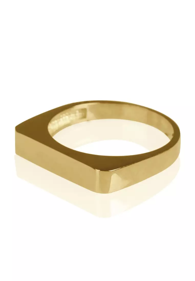 Engravable Bar Ring 14k Gold