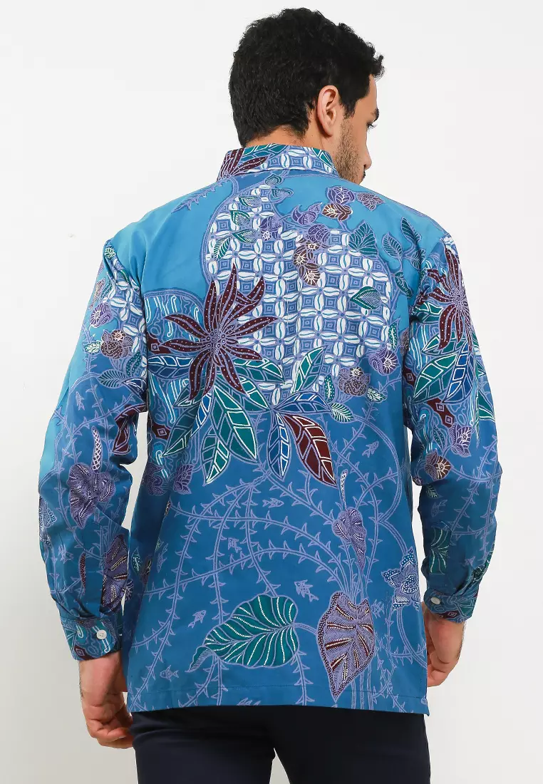 Nanditama Kemeja Batik Tulis Premium Pria Casual Modern Lengan Panjang