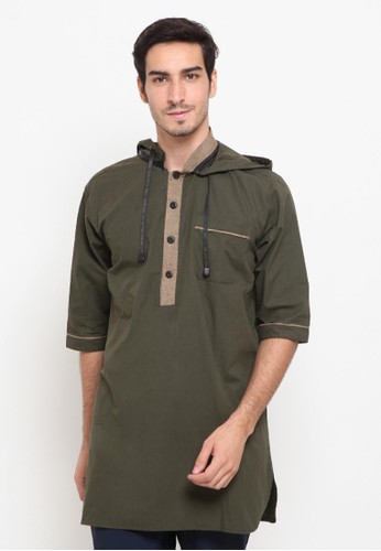 Jual Zayidan Zayidan Baju Koko Gamis Muslim Pria Mumtaz Hoodie Hijau Army Original Zalora Indonesia