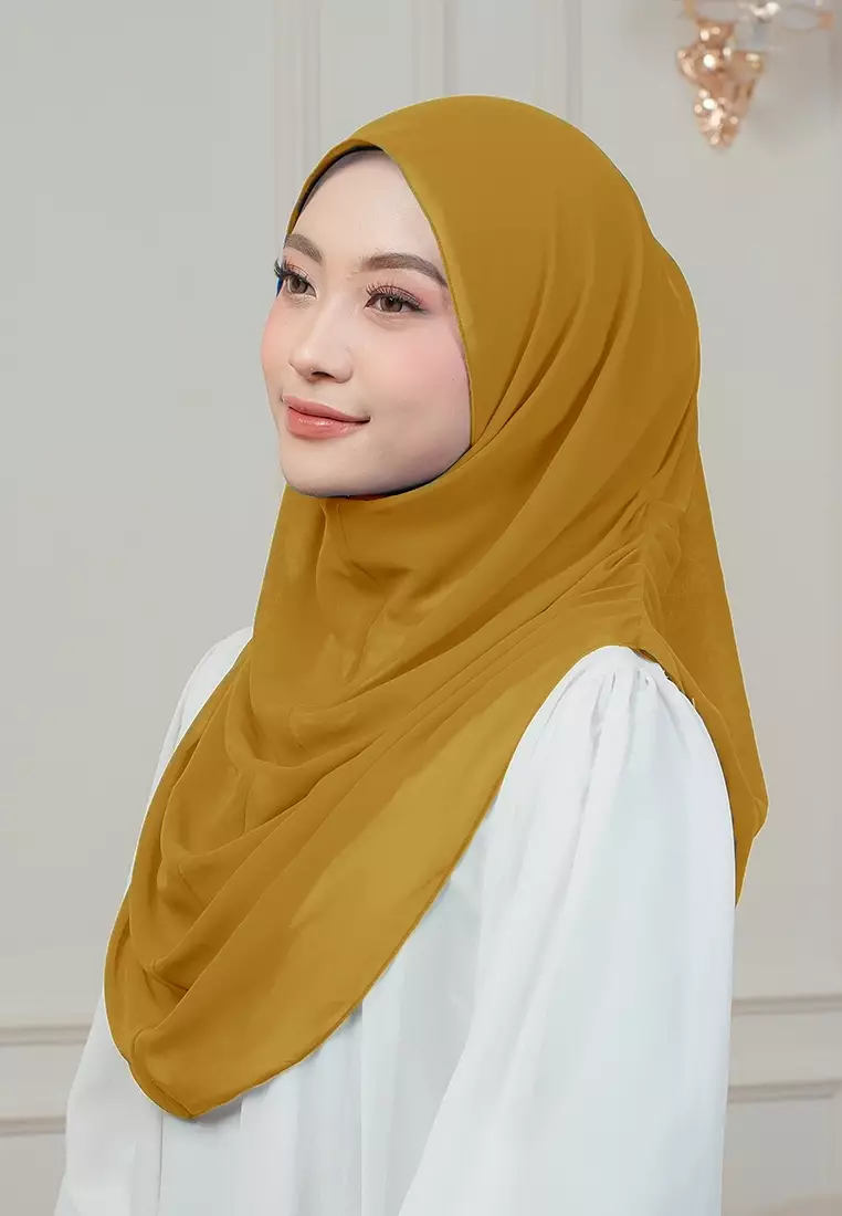 HIJAB INSTAN AURORA - DEEP MUSTARD