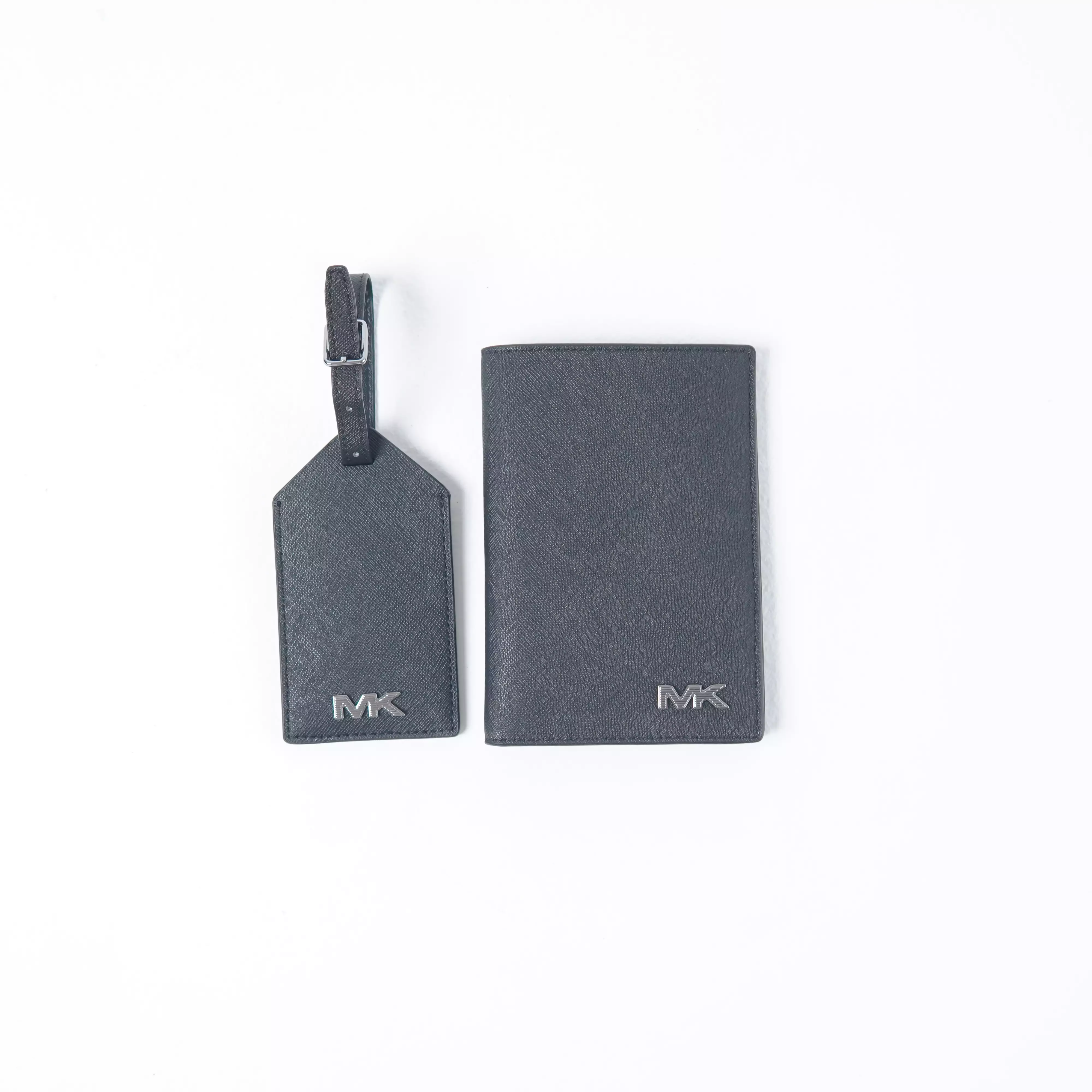 Passport Case MICHAEL KORS MK SHW BLACK COATED PASSPORT SET WITH LUGGAGE TAG SET 100% ORIGINAL