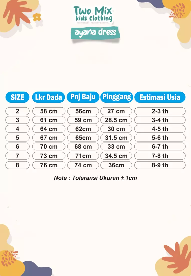 Two Mix - Ayana Dress Anak Perempuan Casual - Baju Anak Cewek Santai 1-8 Tahun 4371 Dusty Rose