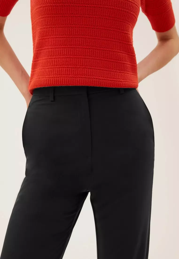Straight Leg Trousers With Stretch