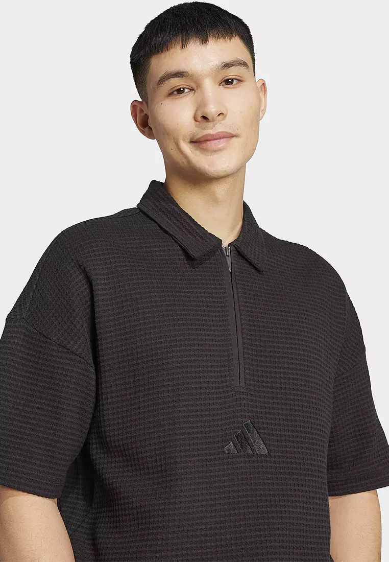 All SZN Waffle Knit Half-Zip Polo Shirt