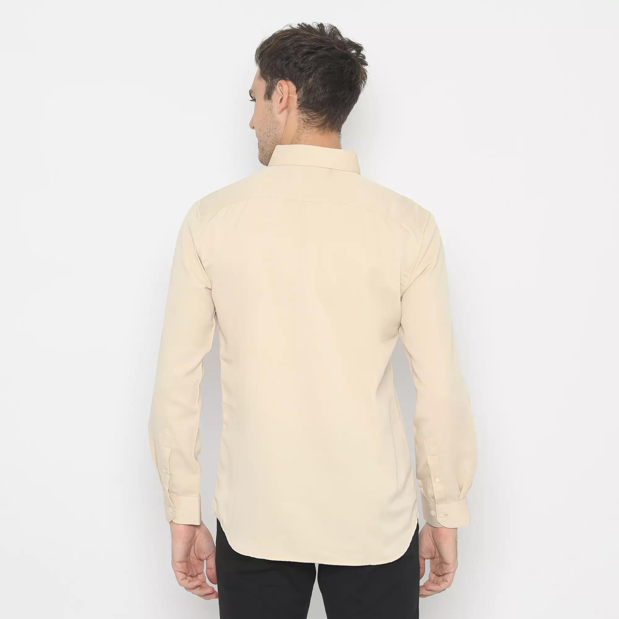 Platini Kemeja Polos Lengan Panjang Cream Polinosic 66118