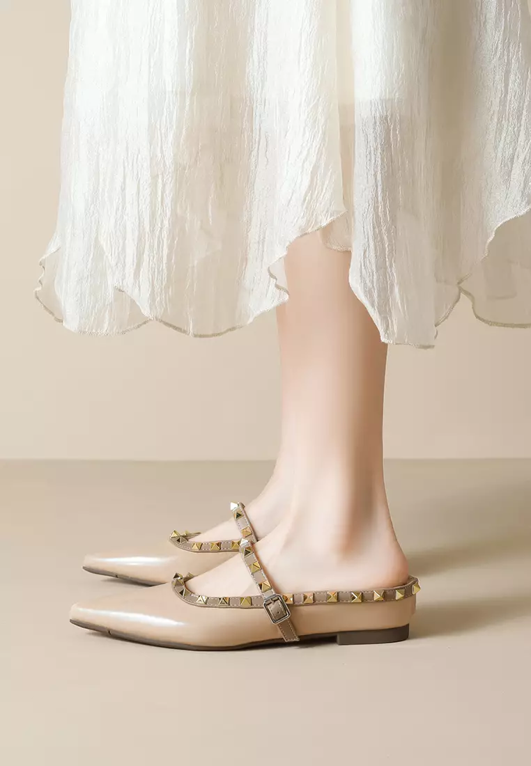 3CM 內增高鉚釘搭帶穆勒鞋 WW8916-6