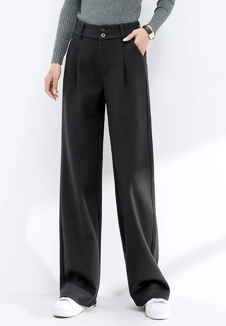 VANSA Fashionable Woolen Wide-leg Pants VCW-P3469