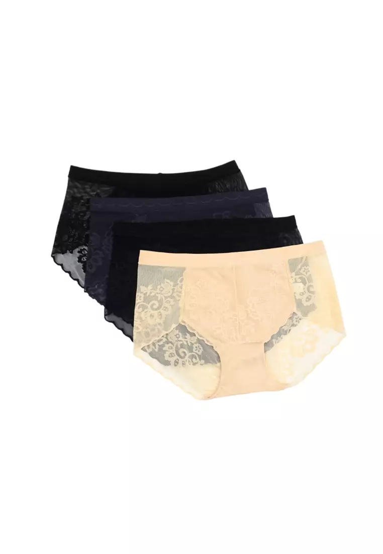 4 Pack Lola Sexy Lace With Straps Back Panties Bundle D