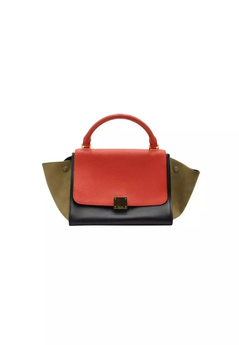 Buy Celine Pre Loved CELINE Trapeze Tricolor Bag Black Brown