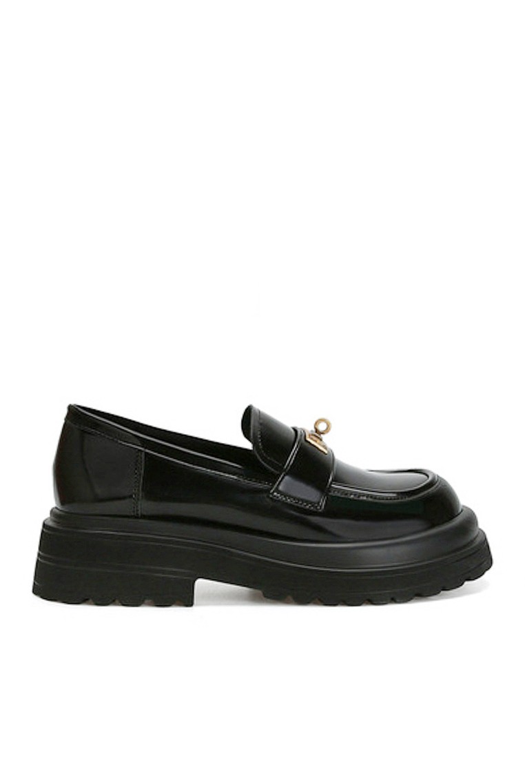VANSA Shinny Patent Metal Buckle Loafers VSW-F2284-3
