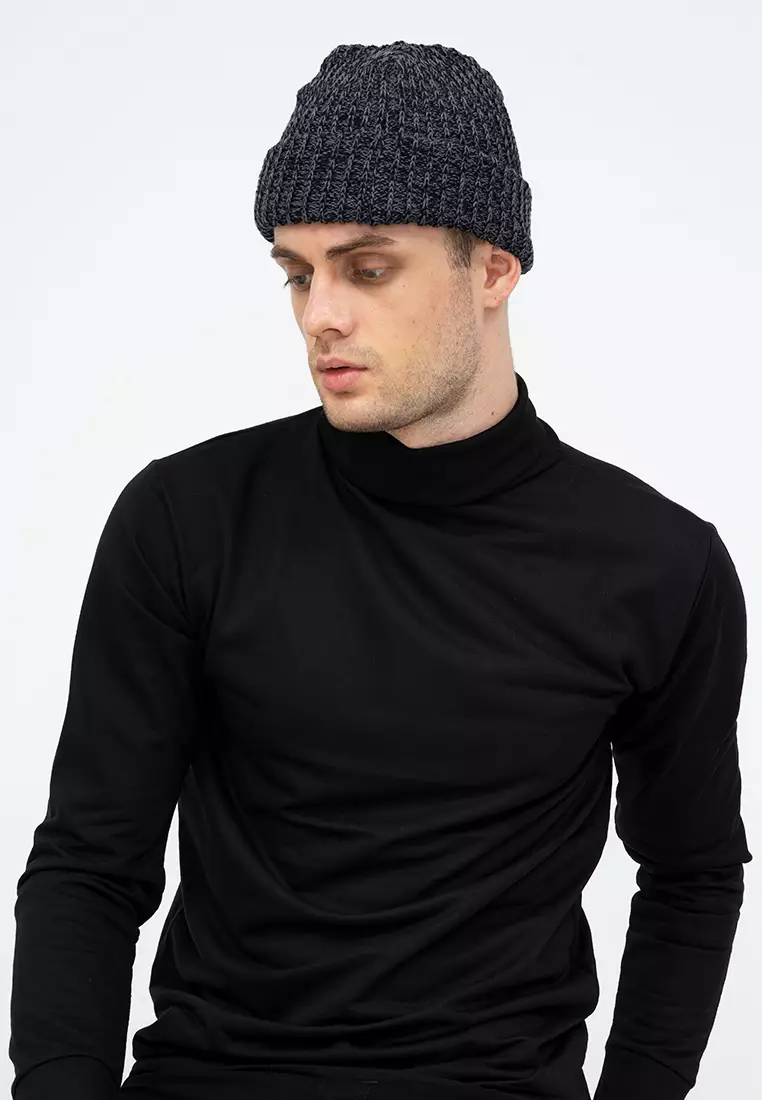 Topi Kupluk Rajut Beanie Hat Polos Topi Gunung hitam dusty