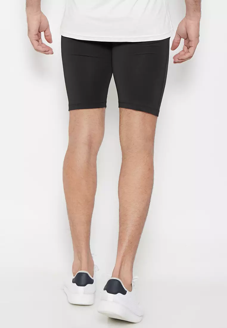Td Active MB066 Outline Pro Short Celana Pendek Legging Lutut Olahraga Pria Black