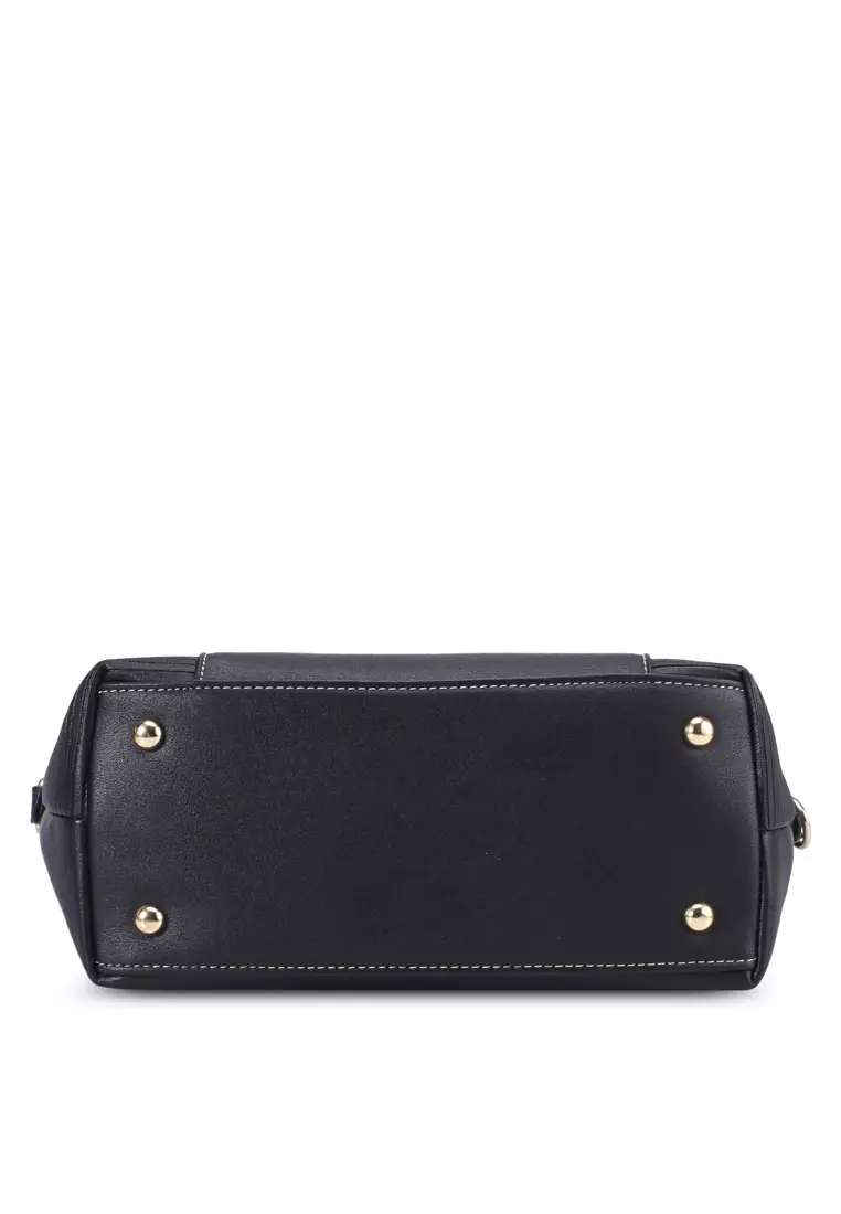 Debossed Convertible Top Handle Bag