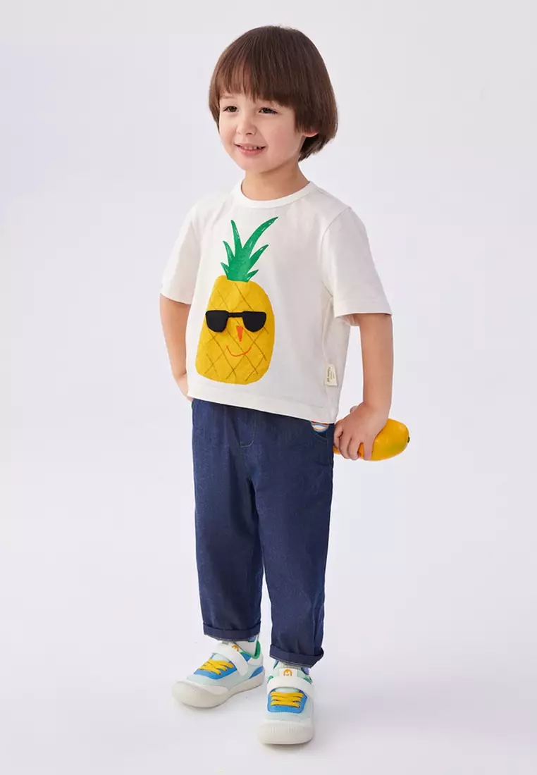 Cool Pineapple Graphic Print Short Sleeve T-Shirt