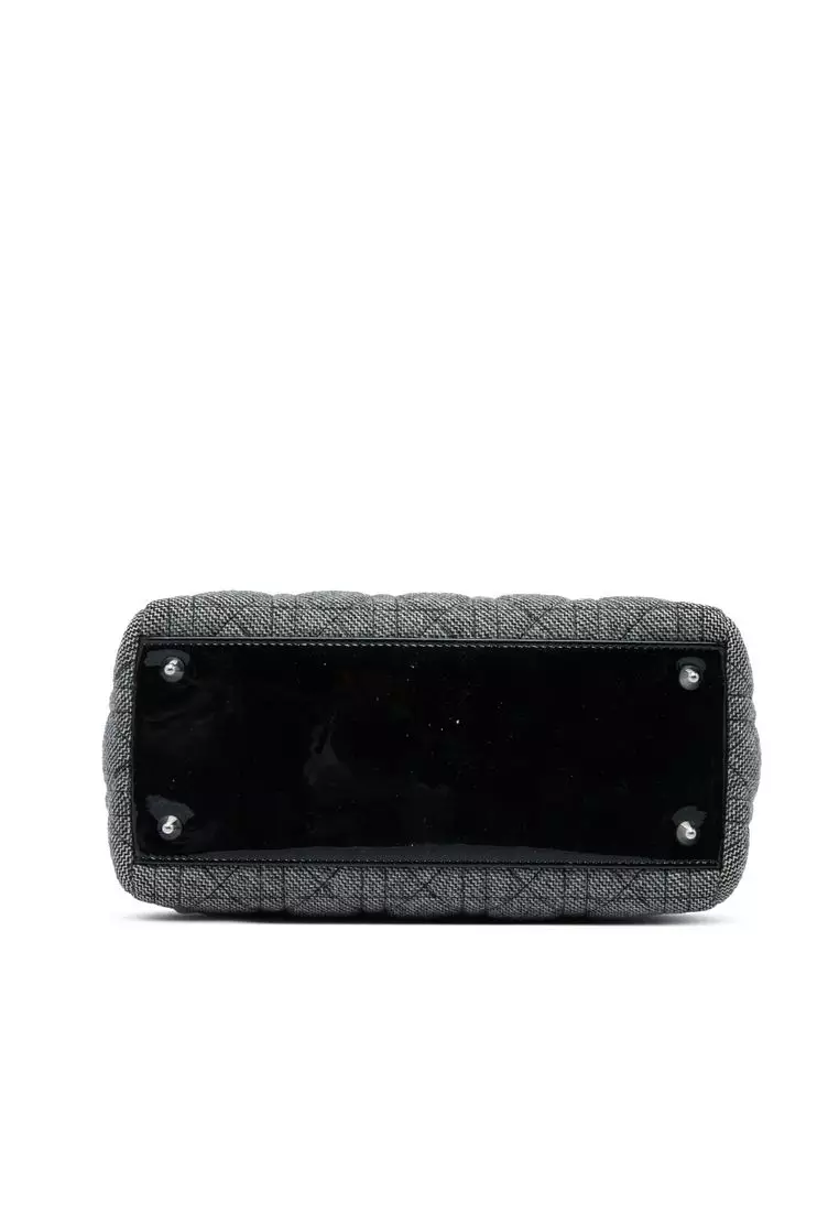 Pre-Loved Dior Medium Tweed Cannage Lady Dior