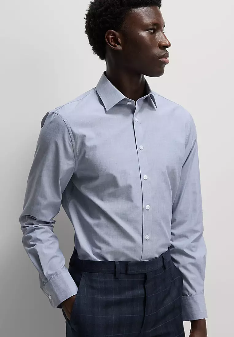 2Pk Slim Fit Easy Iron Cotton Blend Shirts