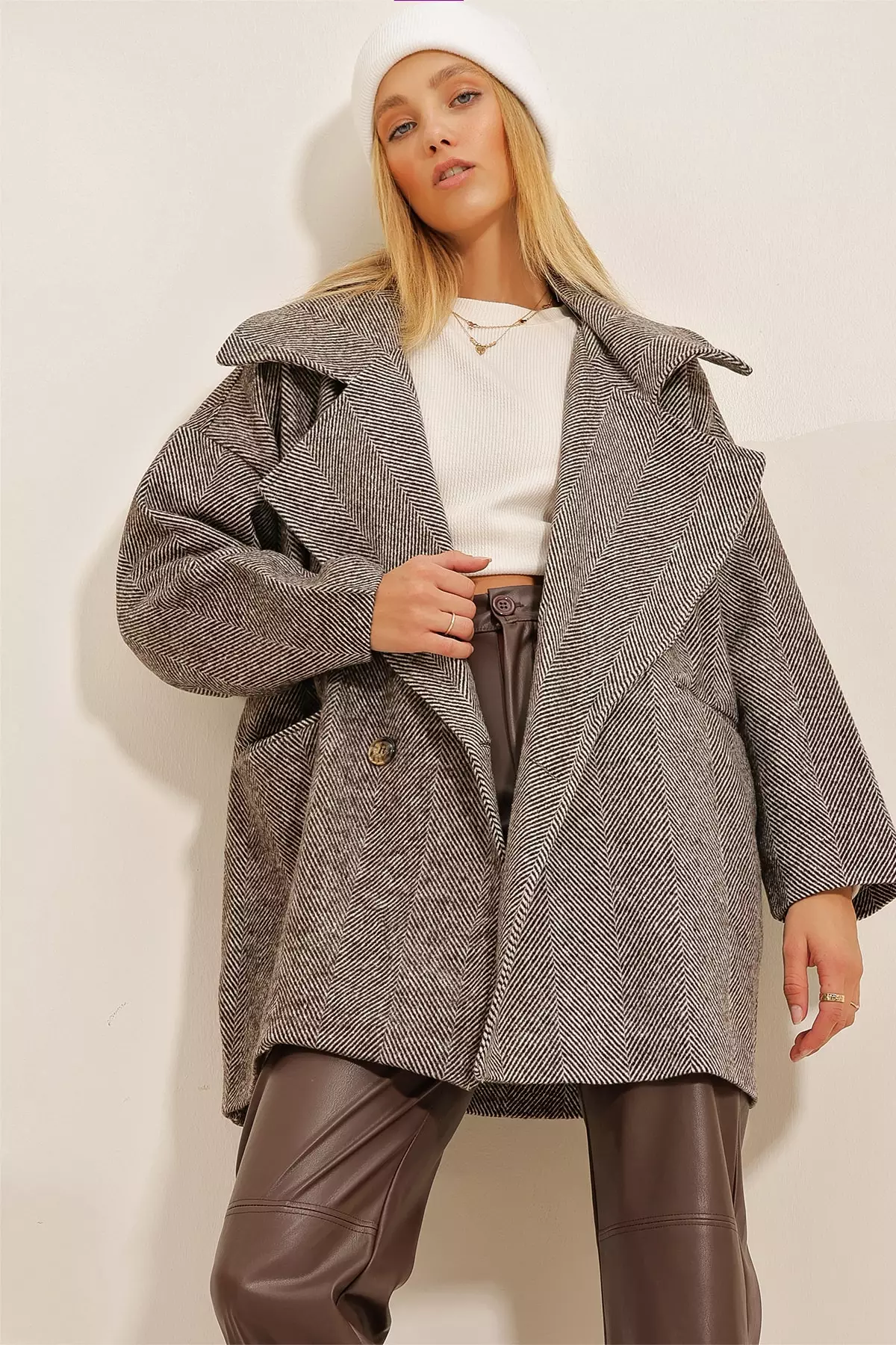 Patterned overcoat hotsell