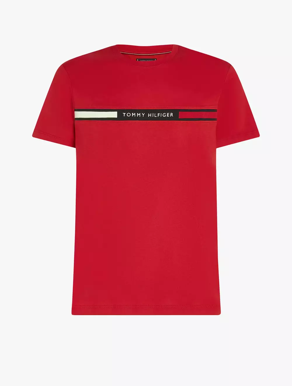Tommy Hilfiger Tommy Ribbed Inset Logo T-Shirt Red Red