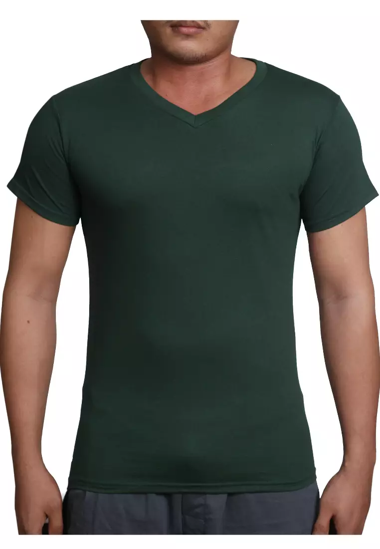 Buy BRUTE Slim Fit V-Neck Army Green Shirt 2024 Online | ZALORA Philippines