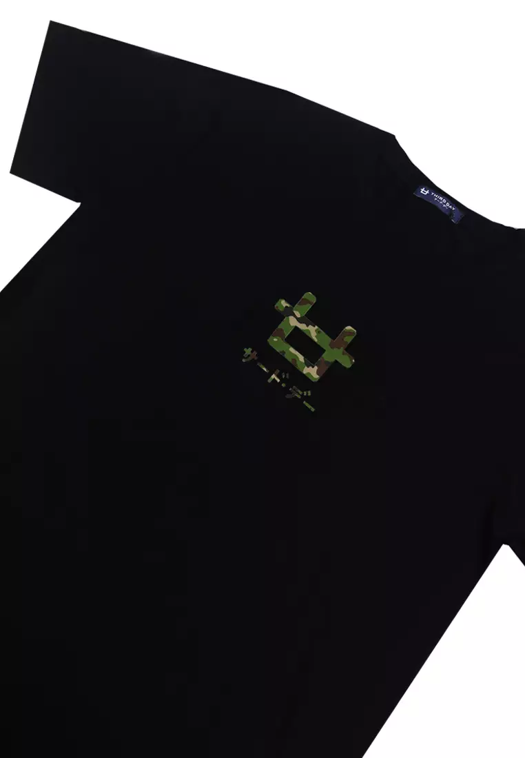 MTI86 Kaos Pria Instacool Logo Camo Hijau Hitam