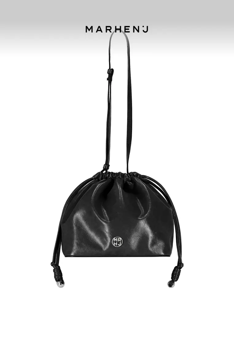CHERRY Vegan Leather Crossbody Bag Black