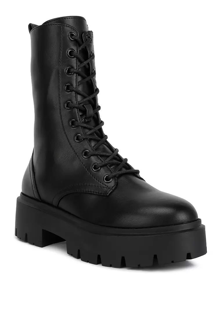 Buy London Rag Ankle Length Combat Boots in Black 2024 Online | ZALORA ...