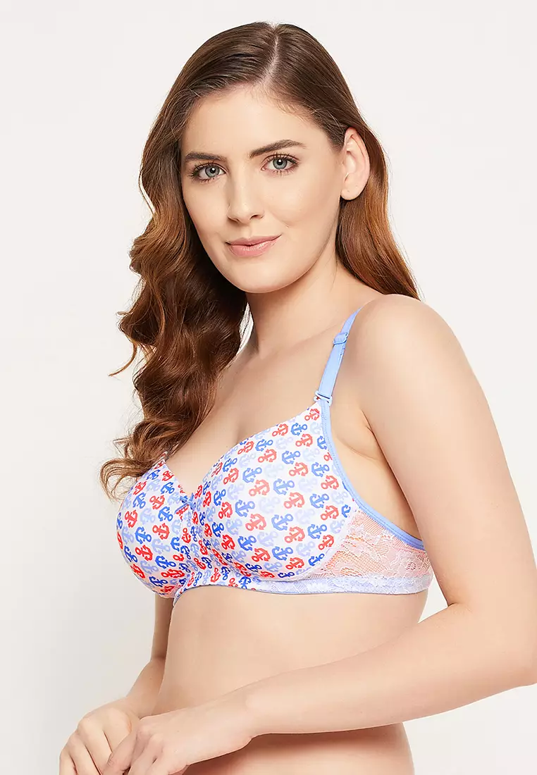 Clovia Clovia Padded Non-Wired Full Cup Anchor Print Multiway T-shirt Bra  in White 2023, Buy Clovia Online