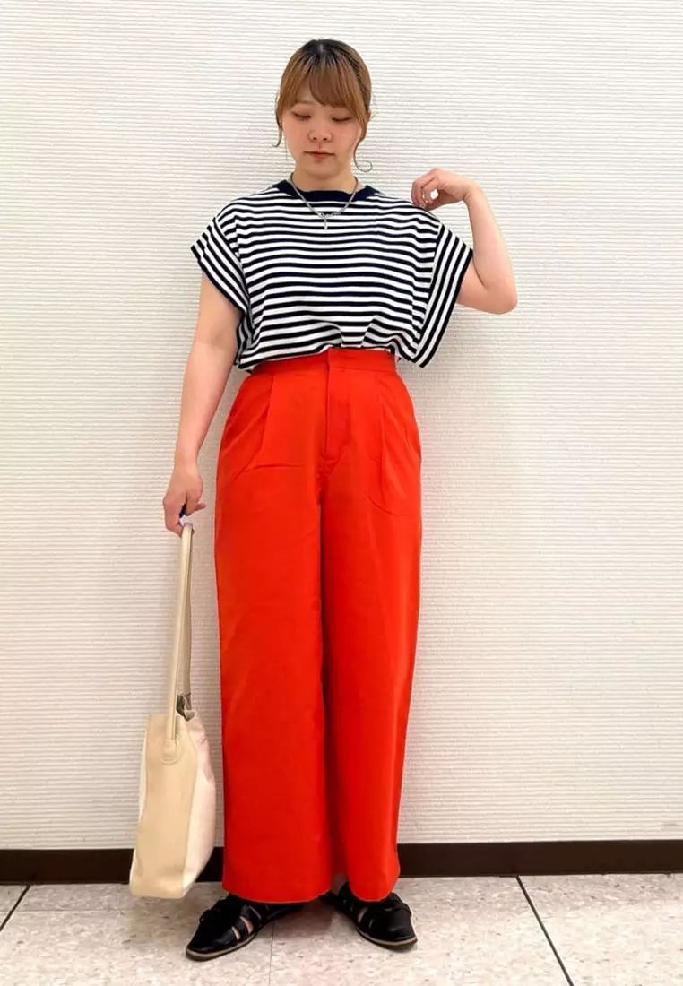 Green Parks - Tsuji Cotton Linen Blend Tuck Pants Red