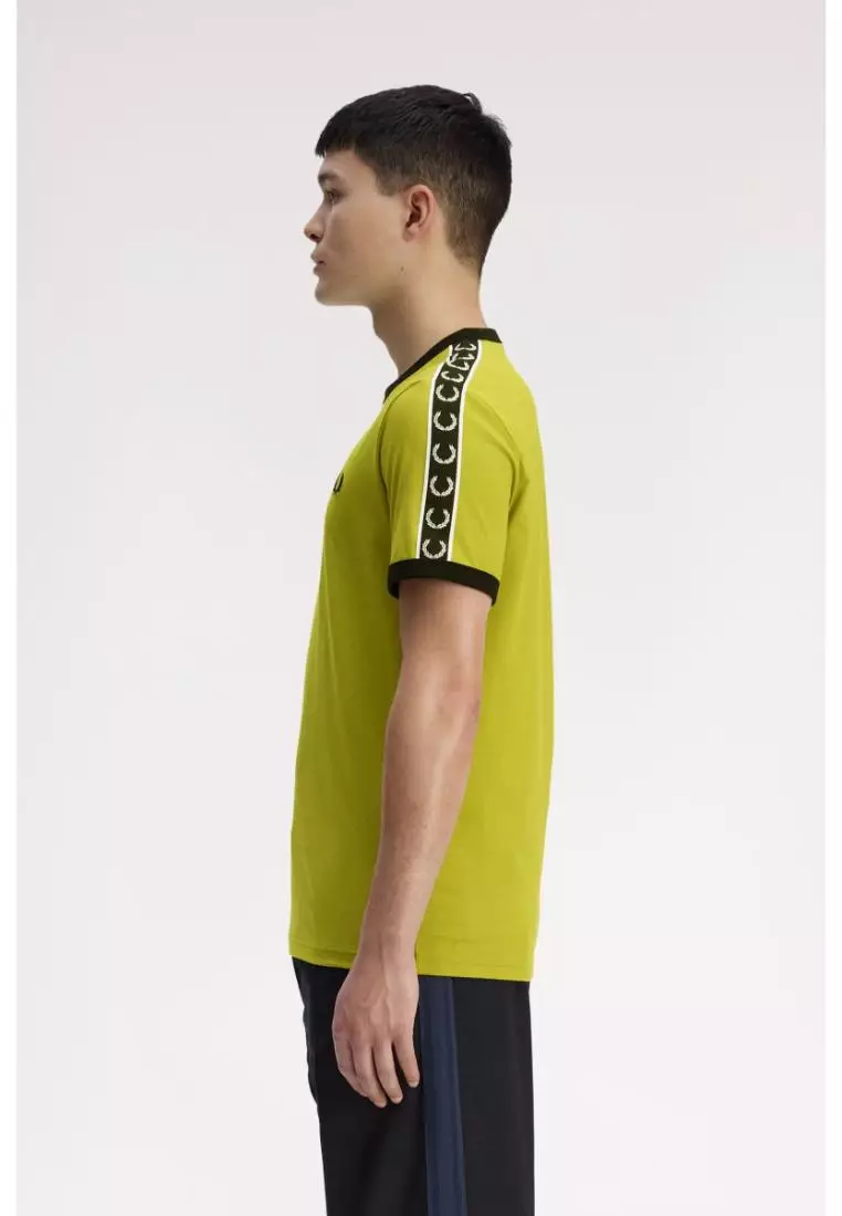 Fred Perry M4613 Contrast Tape Ringer T-Shirt (Tennis Ball Yellow / Black)