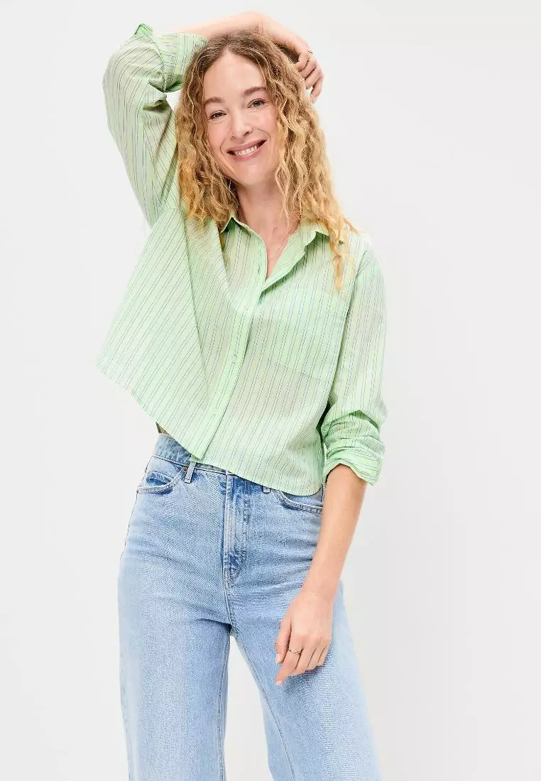 Cropped Button-Down Shirt