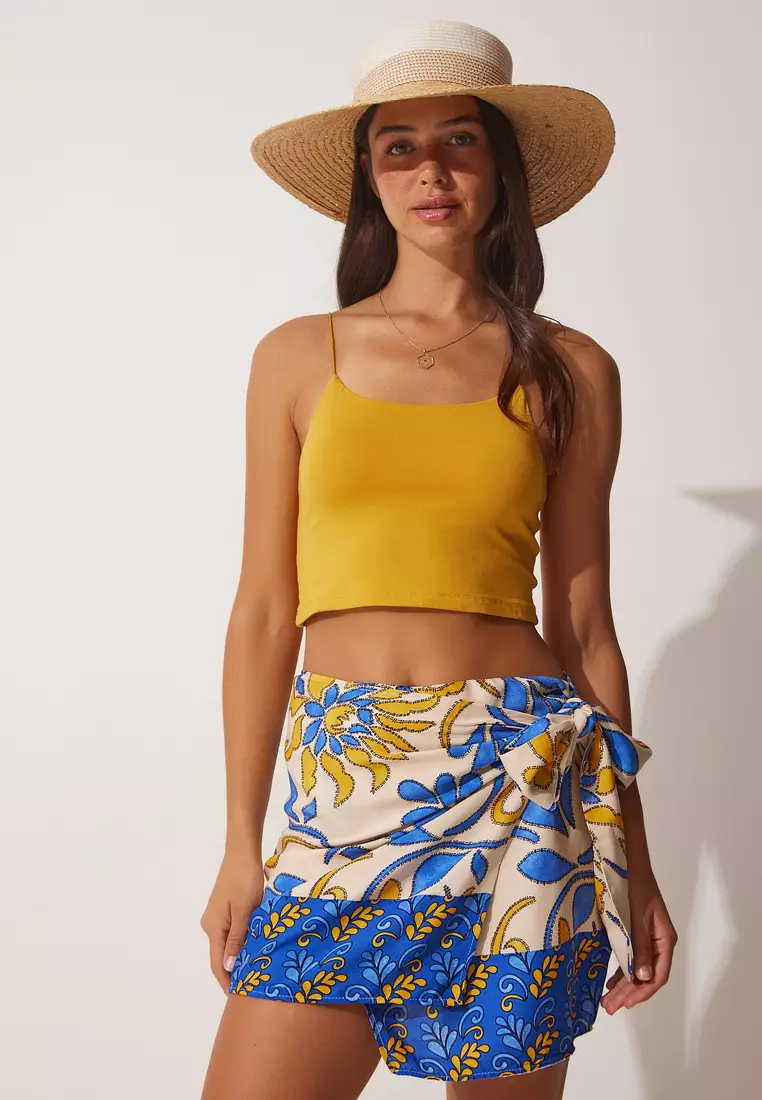 Viscose Wrap Mini Skirt